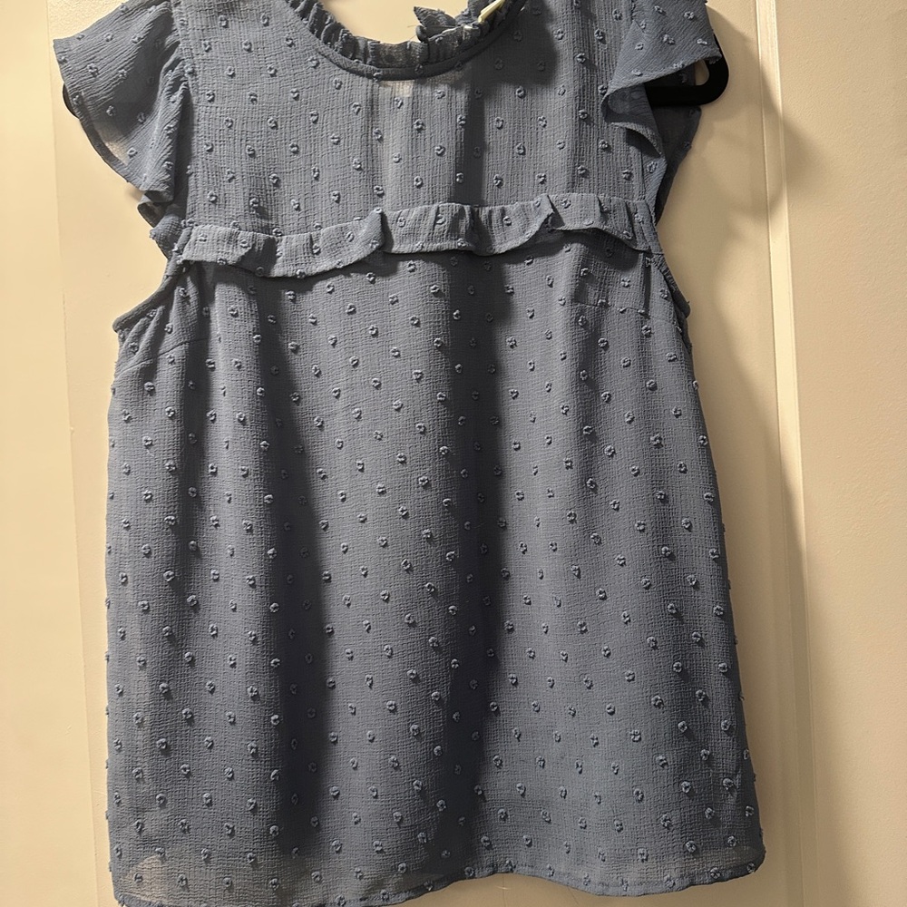 Blue Kids Ruffle Top